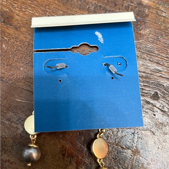 New Lucky Brand Gold Tone Multi Stone Linear Drop Earrings - Picture 2 of 3